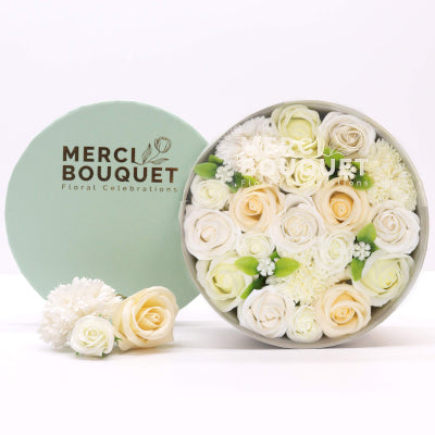 Round Box - Wedding Blessings - White & Ivory - 19x8cm