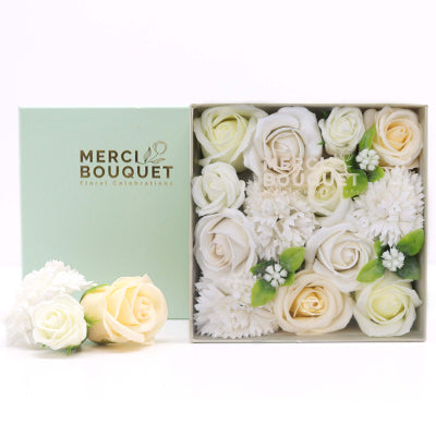 Square Box - Wedding Blessings - White & Ivory - 15x15x8cm