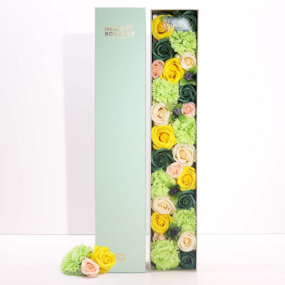 Extra Long Box - Spring Celibrations - Yellow & Greens - 50x8x9cm